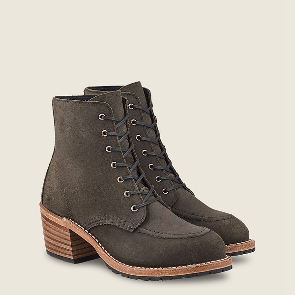 Heritage Støvler Dame - Red Wing Clara - Heeled Acampo Læder - Mørkegrå - NMOKBJ-532